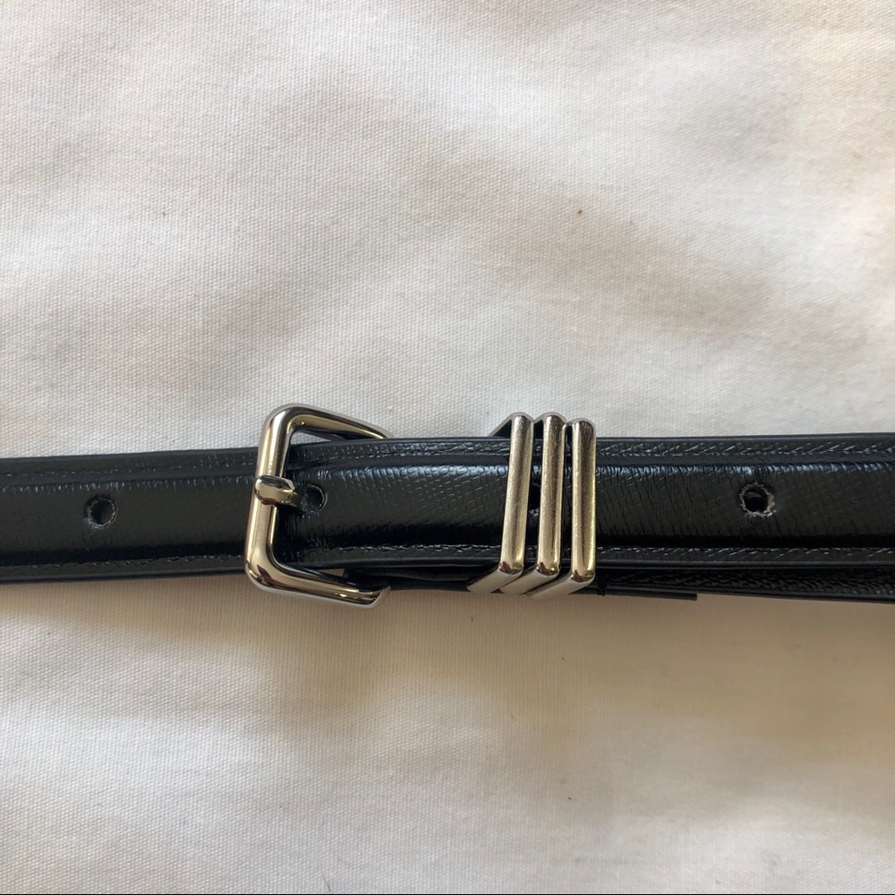 Thin Black Leather Belt